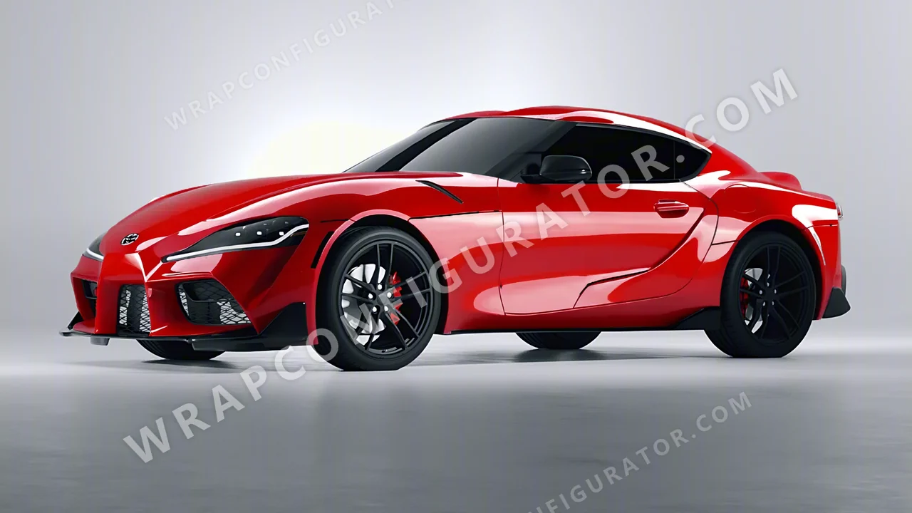 Red Toyota Supra GR 2020 wrapped in ORACAL Light Red 970RA-032G