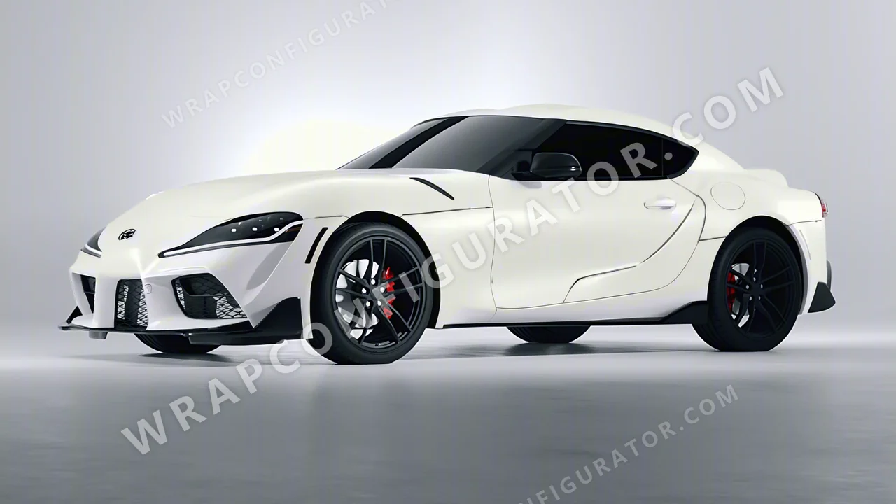 White Toyota Supra GR 2020 wrapped in 3M Satin White S10