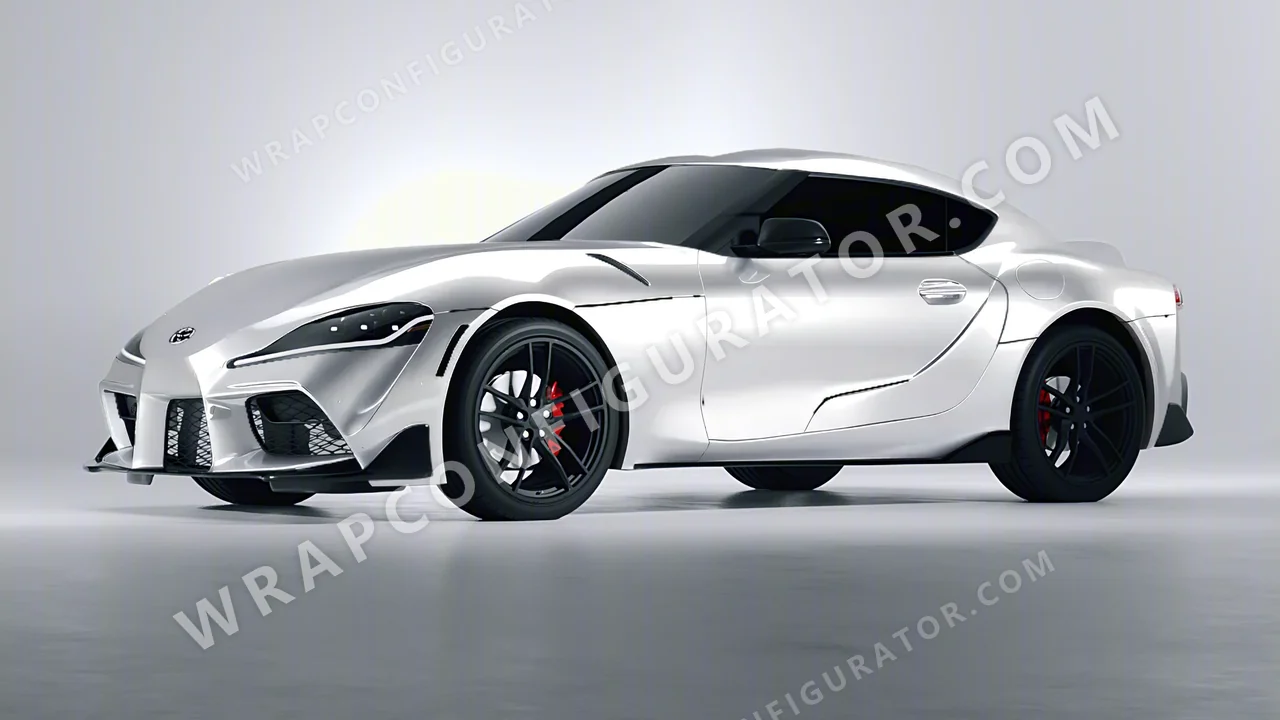 White Toyota Supra GR 2020 wrapped in 3M White Aluminum HG120
