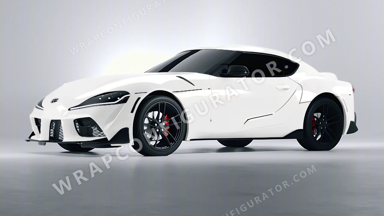 White Toyota Supra GR 2020 wrapped in 3M White HG10