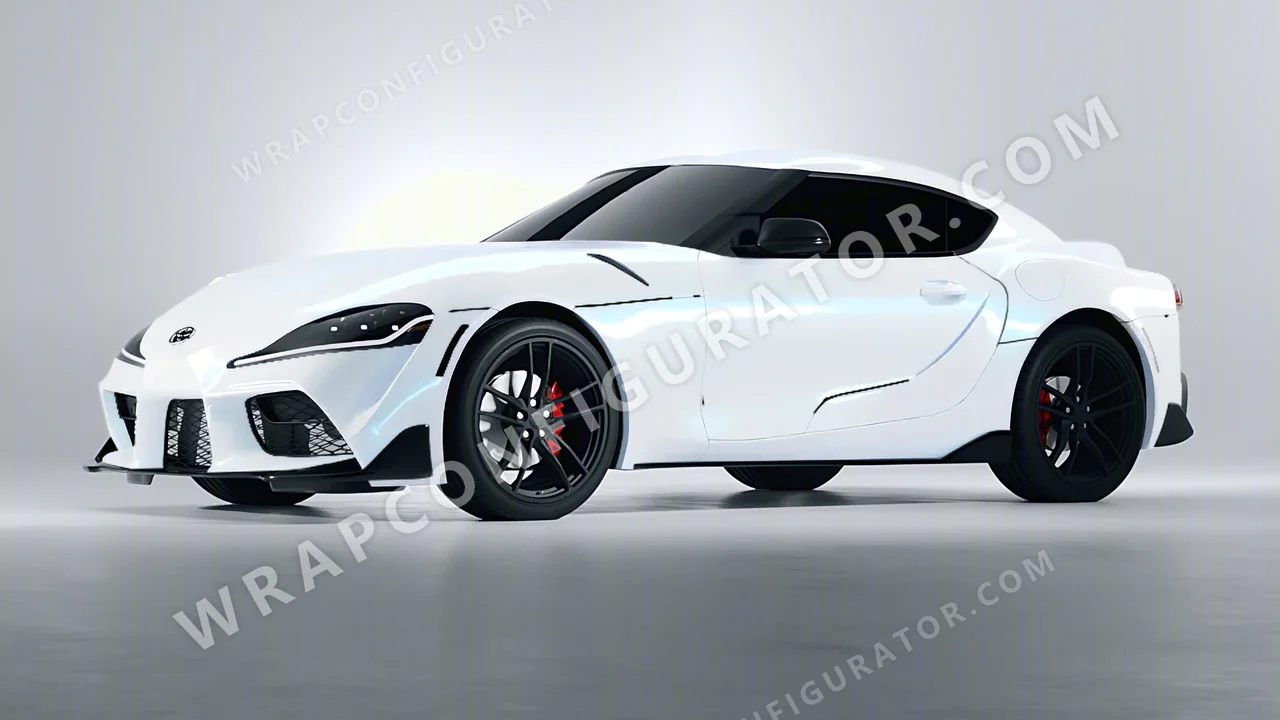 White Toyota Supra GR 2020 wrapped in Colourshield PPF by HyperPro White/Blue SF007G-P