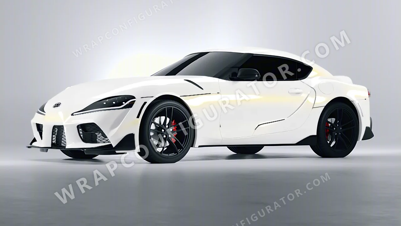 White Toyota Supra GR 2020 wrapped in Colourshield PPF by HyperPro White/Gold SF004-P