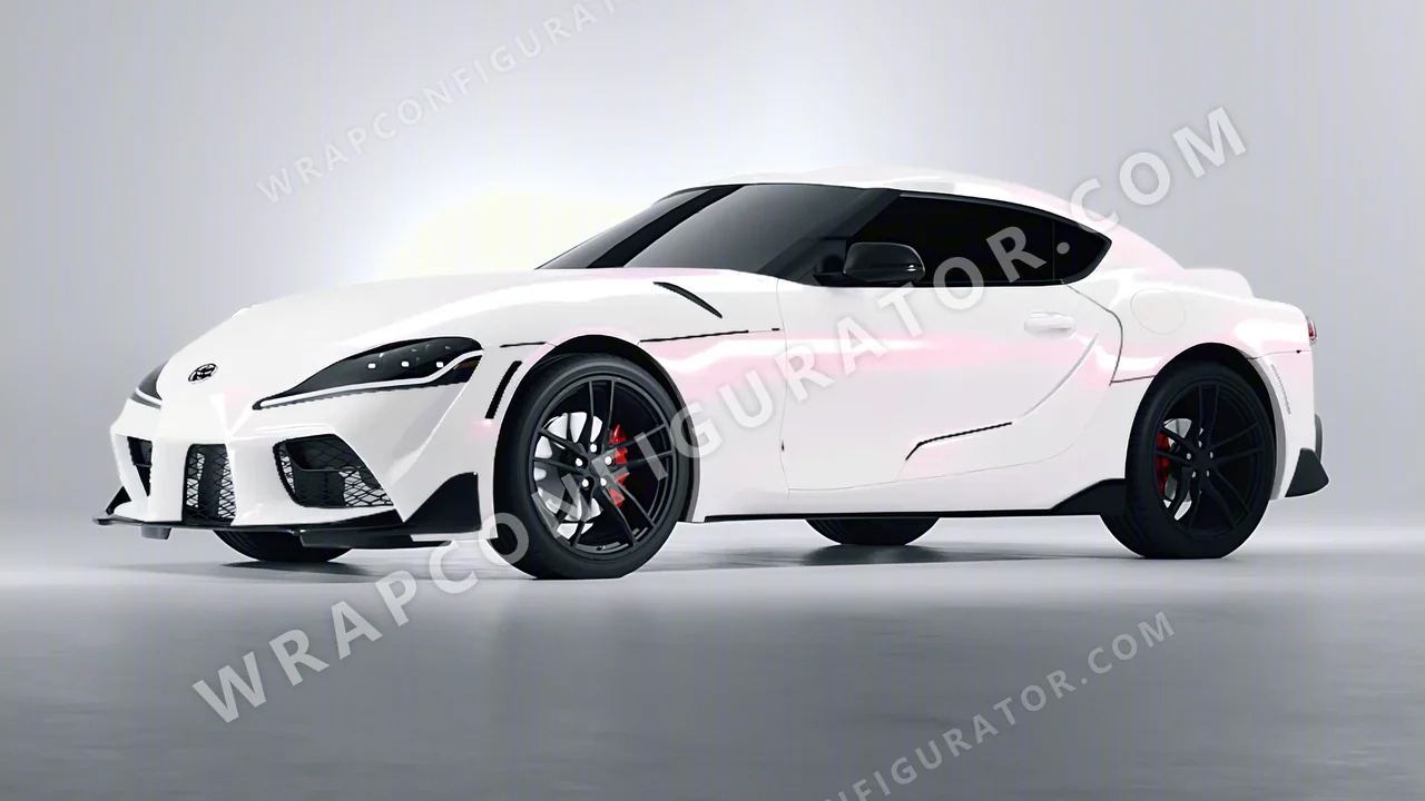 White Toyota Supra GR 2020 wrapped in Colourshield PPF by HyperPro White/Pink SF001G-P