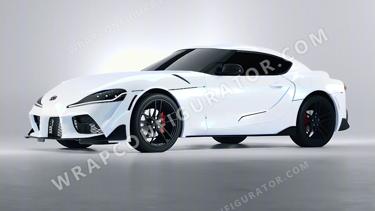 White Toyota Supra GR 2020 wrapped in KPMF Blue White Pearlescent K75484