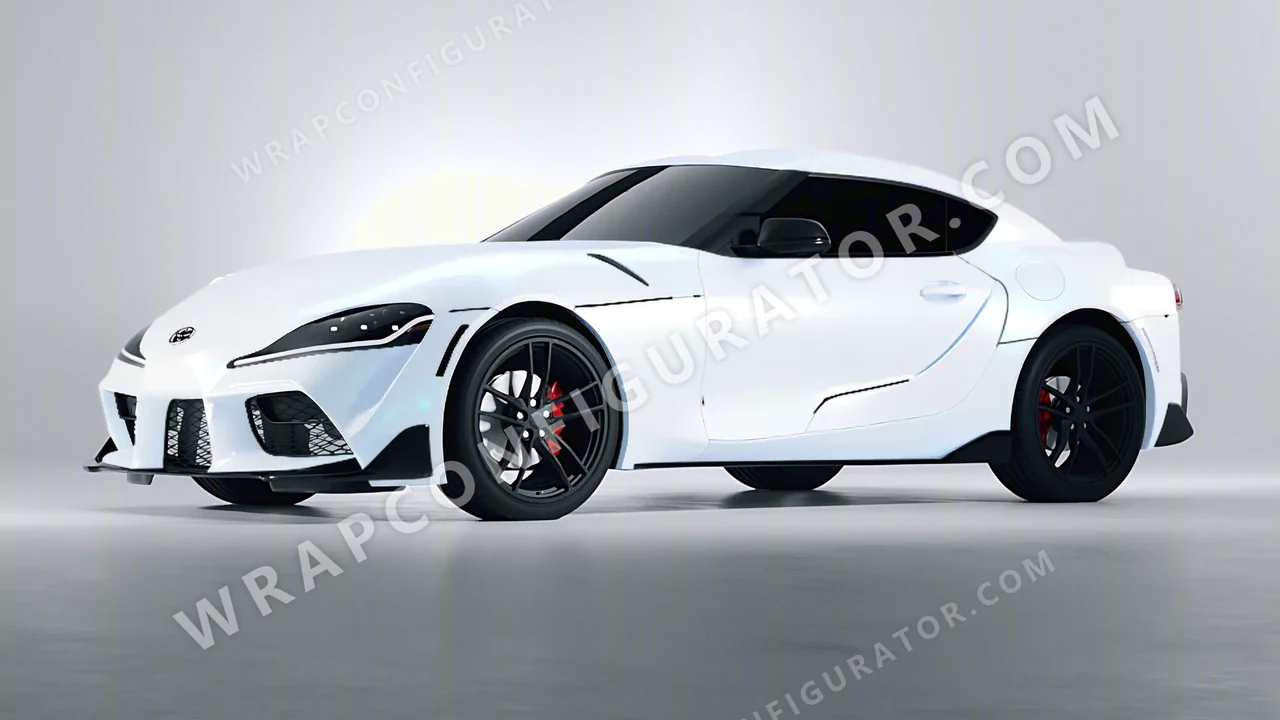 White Toyota Supra GR 2020 wrapped in KPMF Matt Pacific Blue White Starlight K75576