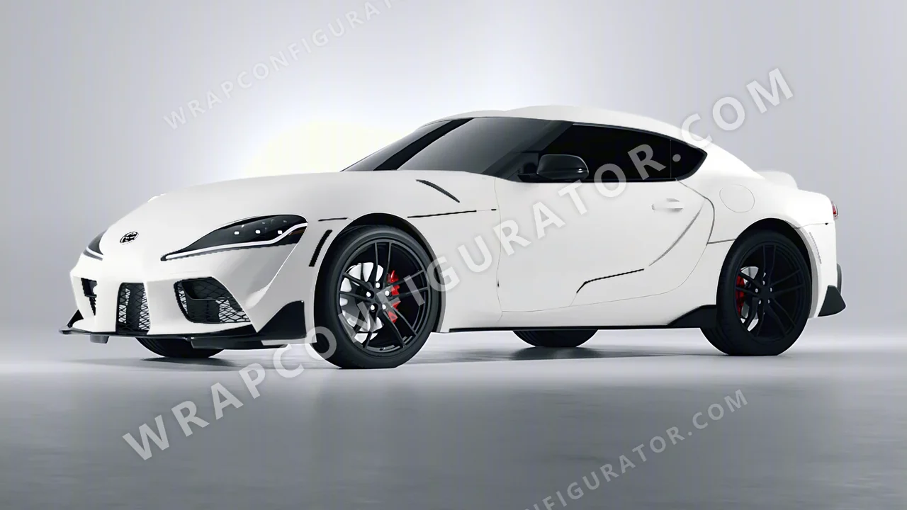 White Toyota Supra GR 2020 wrapped in KPMF Matt Perfect White K75546