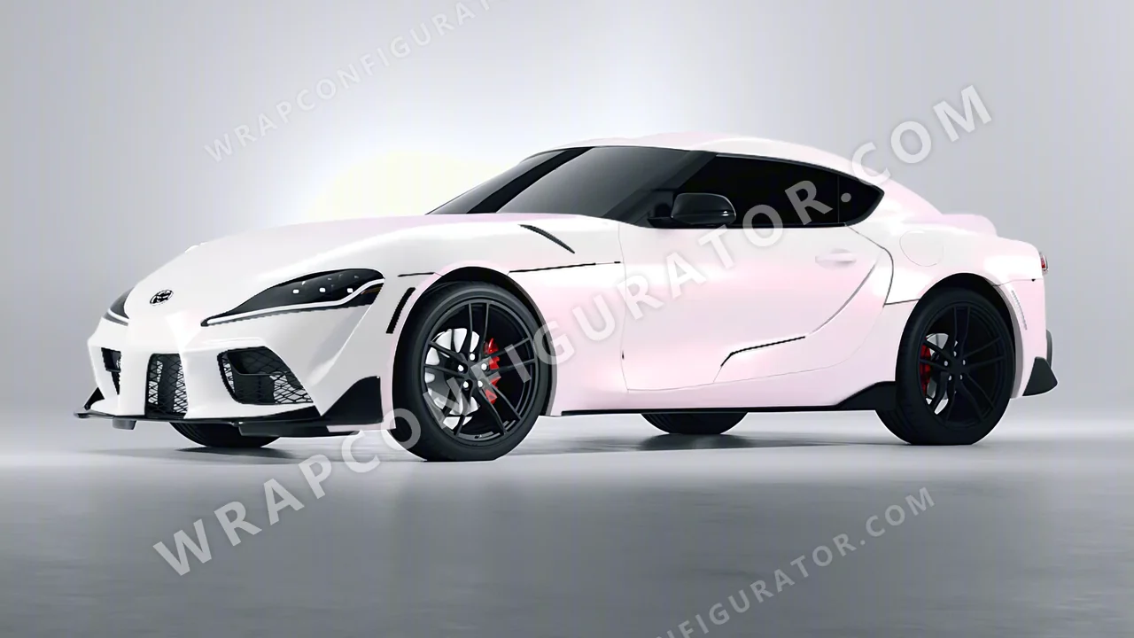 White Toyota Supra GR 2020 wrapped in KPMF Matt Pink White Starlight K75574