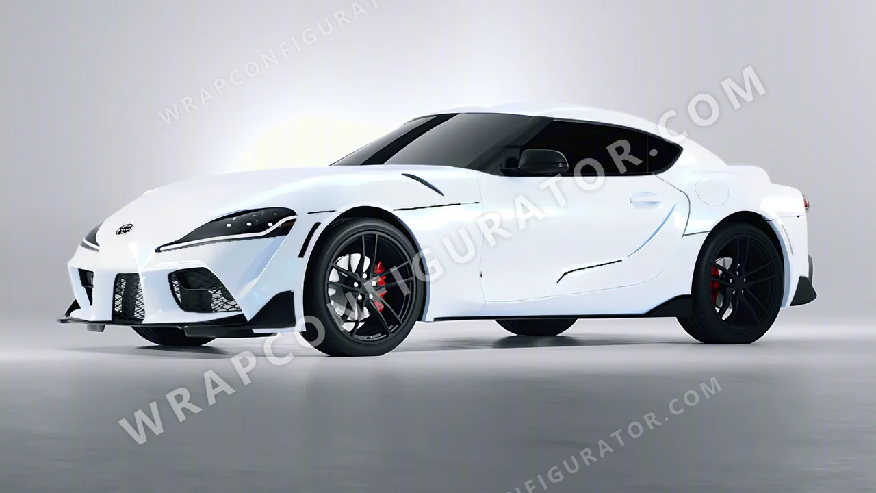 White Toyota Supra GR 2020 wrapped in KPMF Pacific Blue White Starlight K75476