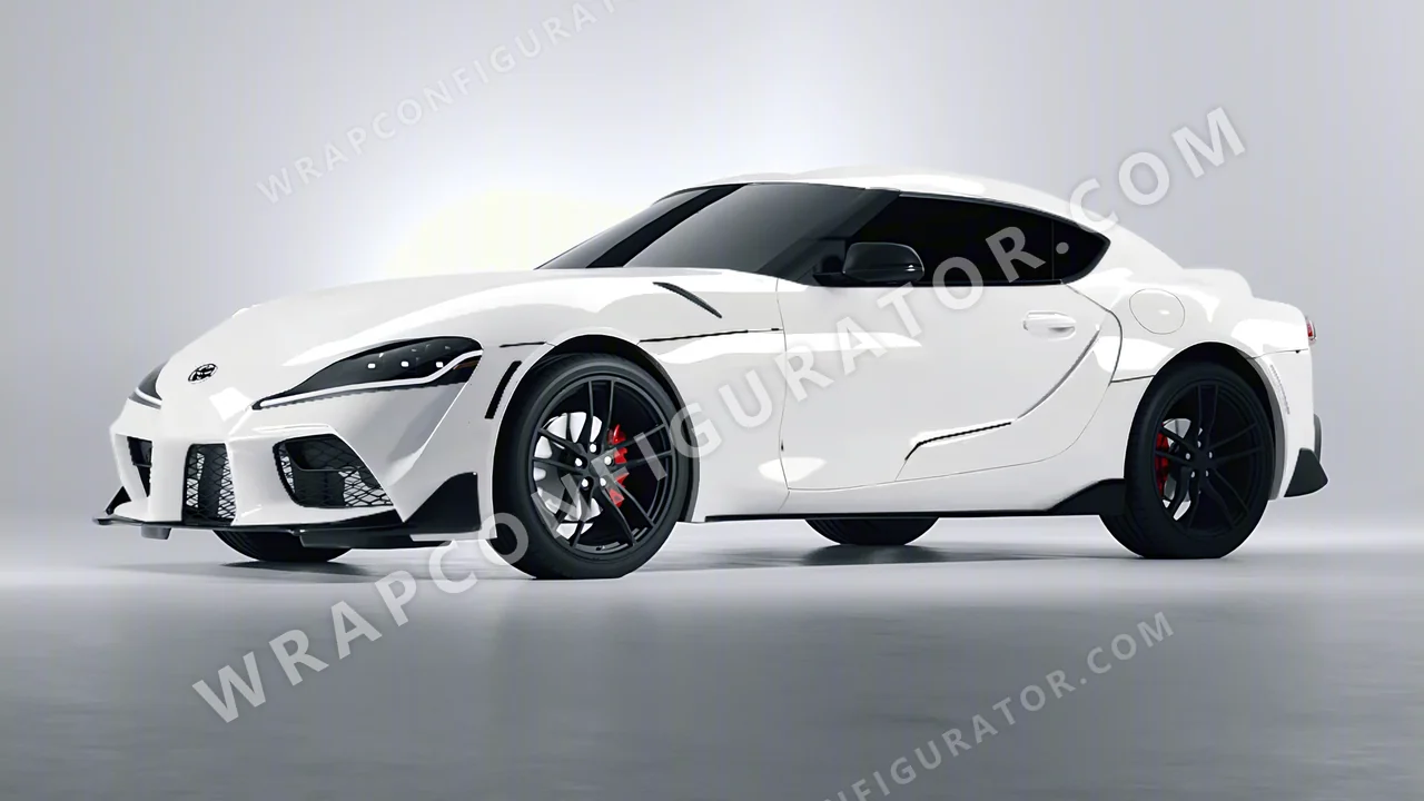 White Toyota Supra GR 2020 wrapped in KPMF Perfect White K75444