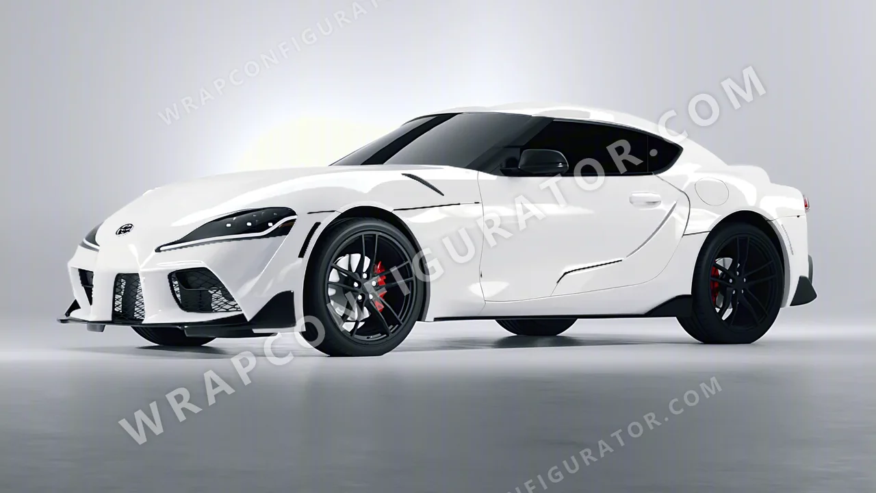 White Toyota Supra GR 2020 wrapped in KPMF White K88011