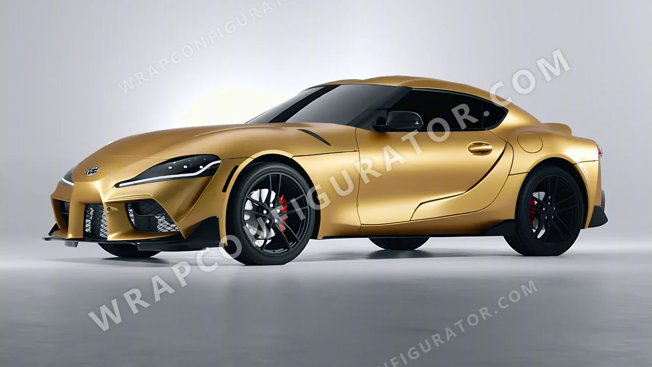 Yellow Toyota Supra GR 2020 wrapped in Avery Dennison Rose Gold SF100-211-S
