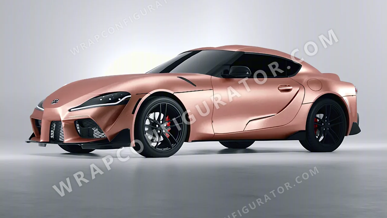 Yellow Toyota Supra GR 2020 wrapped in KPMF Rose Gold K75555