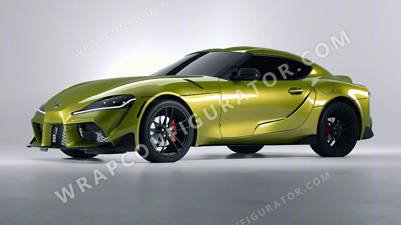 Yellow Toyota Supra GR 2020 wrapped in KPMF Solar Flash K75409