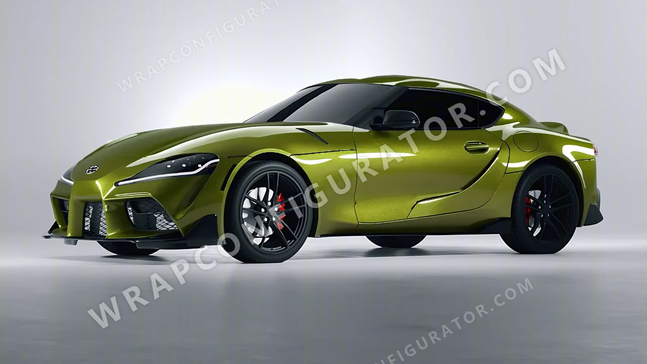 Yellow Toyota Supra GR 2020 wrapped in KPMF Verde Solaris K75439