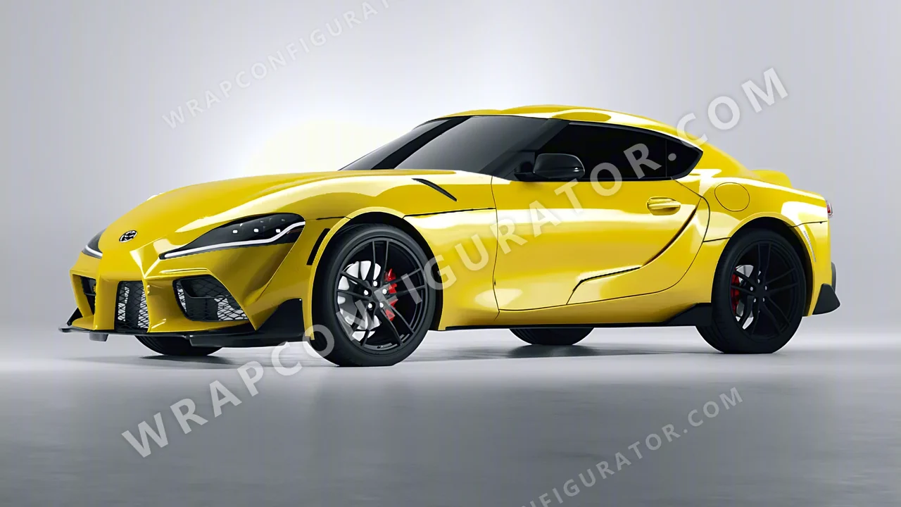 Yellow Toyota Supra GR 2020 wrapped in ORACAL Crocus Yellow 970RA-201G