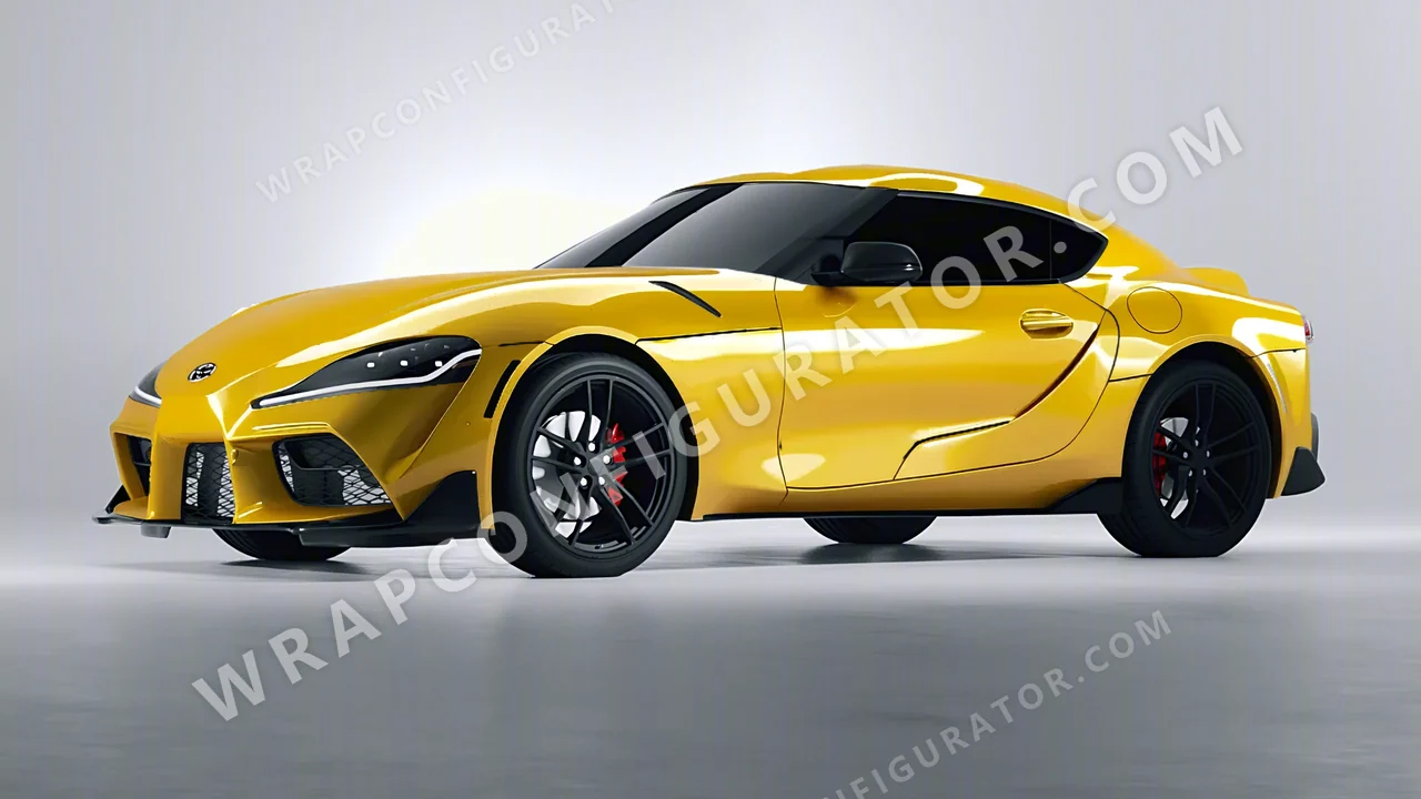 Yellow Toyota Supra GR 2020 wrapped in ORACAL Post Office Yellow 970RA-208G