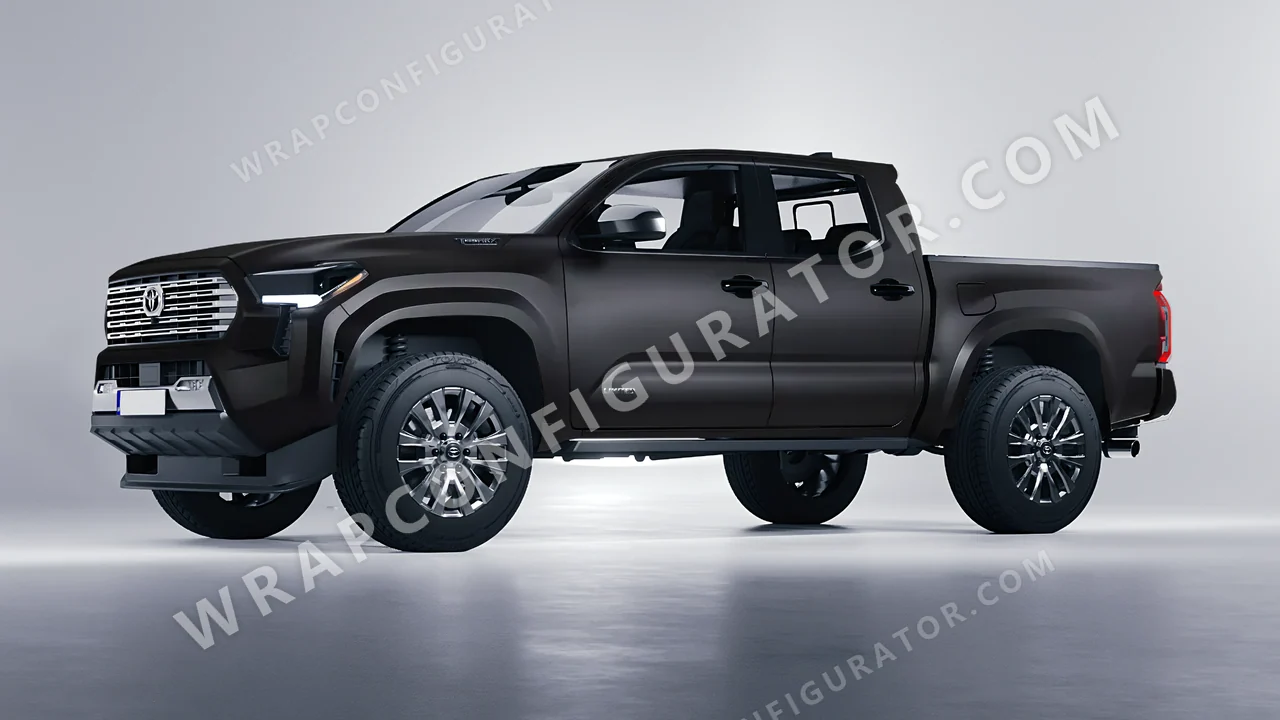 Black Toyota Tacoma 2024 wrapped in 3M Dead Matte Black DM12