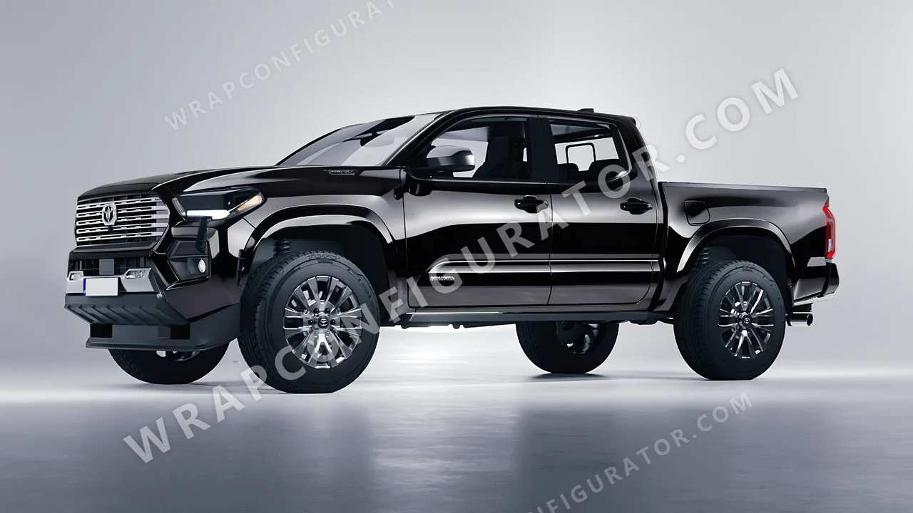 Black Toyota Tacoma 2024 wrapped in 3M Gloss Black Metallic G212