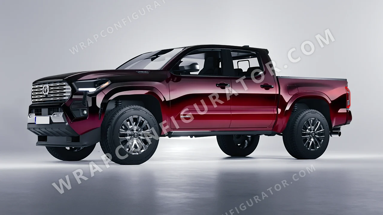 Black Toyota Tacoma 2024 wrapped in 3M Gloss Ember Black GP282