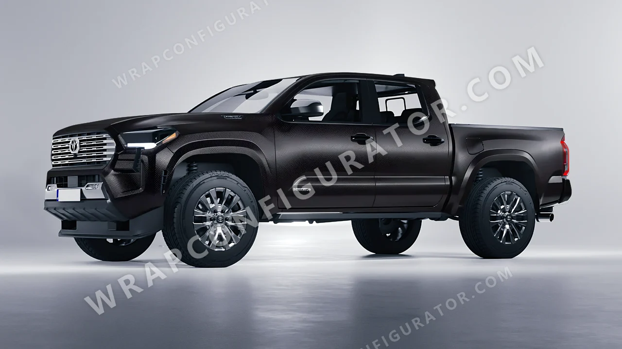 Black Toyota Tacoma 2024 wrapped in 3M Matrix Black MX12