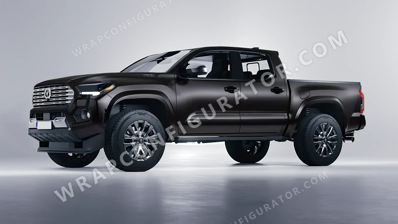 Black Toyota Tacoma 2024 wrapped in 3M Satin Black S12