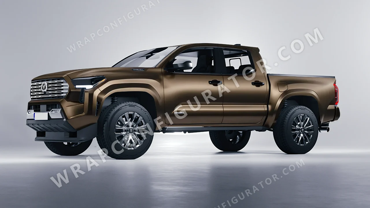 Black Toyota Tacoma 2024 wrapped in 3M Satin Gold Dust Black SP242