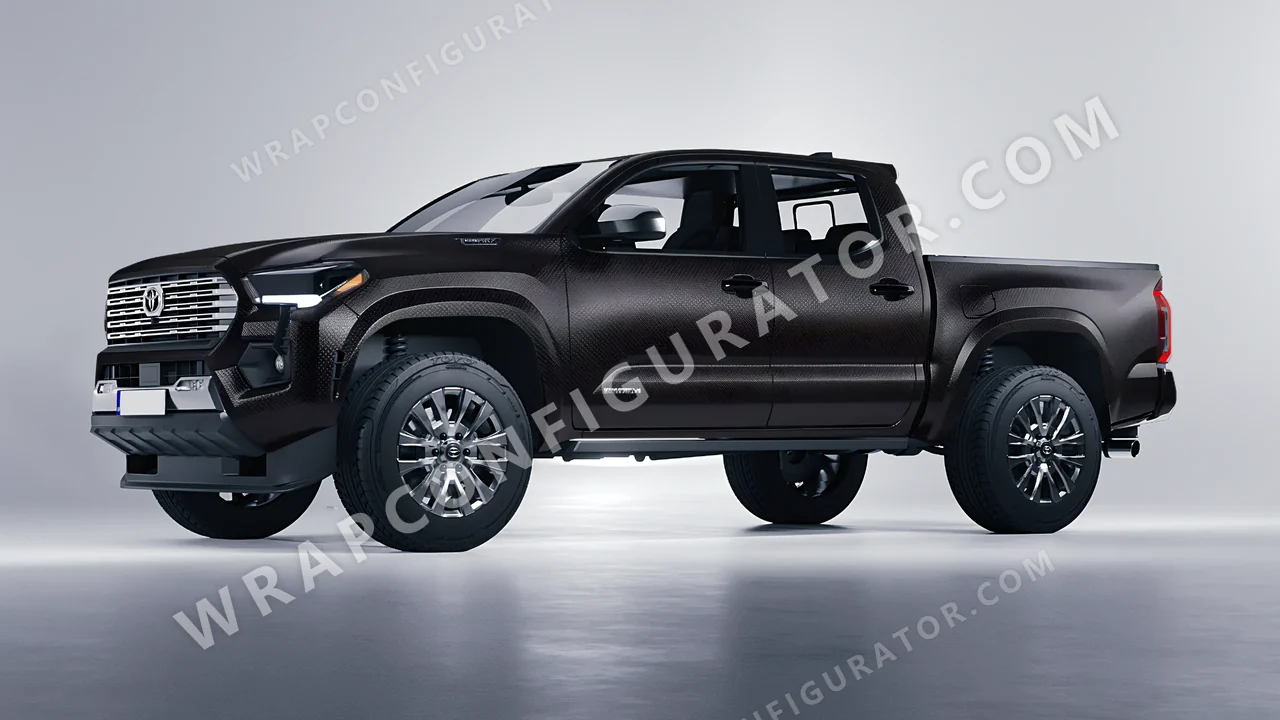Black Toyota Tacoma 2024 wrapped in 3M Shadow Black SB12
