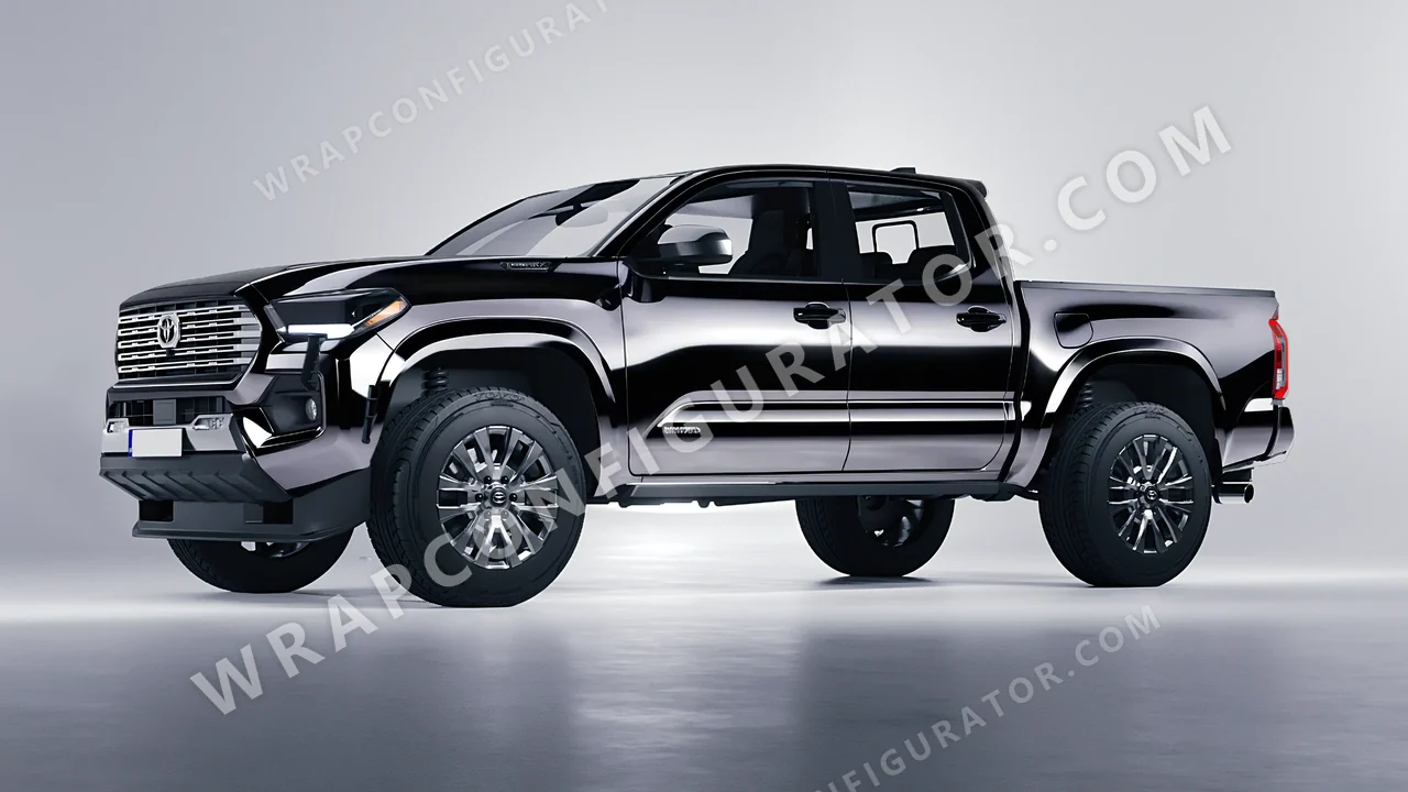 Black Toyota Tacoma 2024 wrapped in Avery Dennison Black SF100-196-S