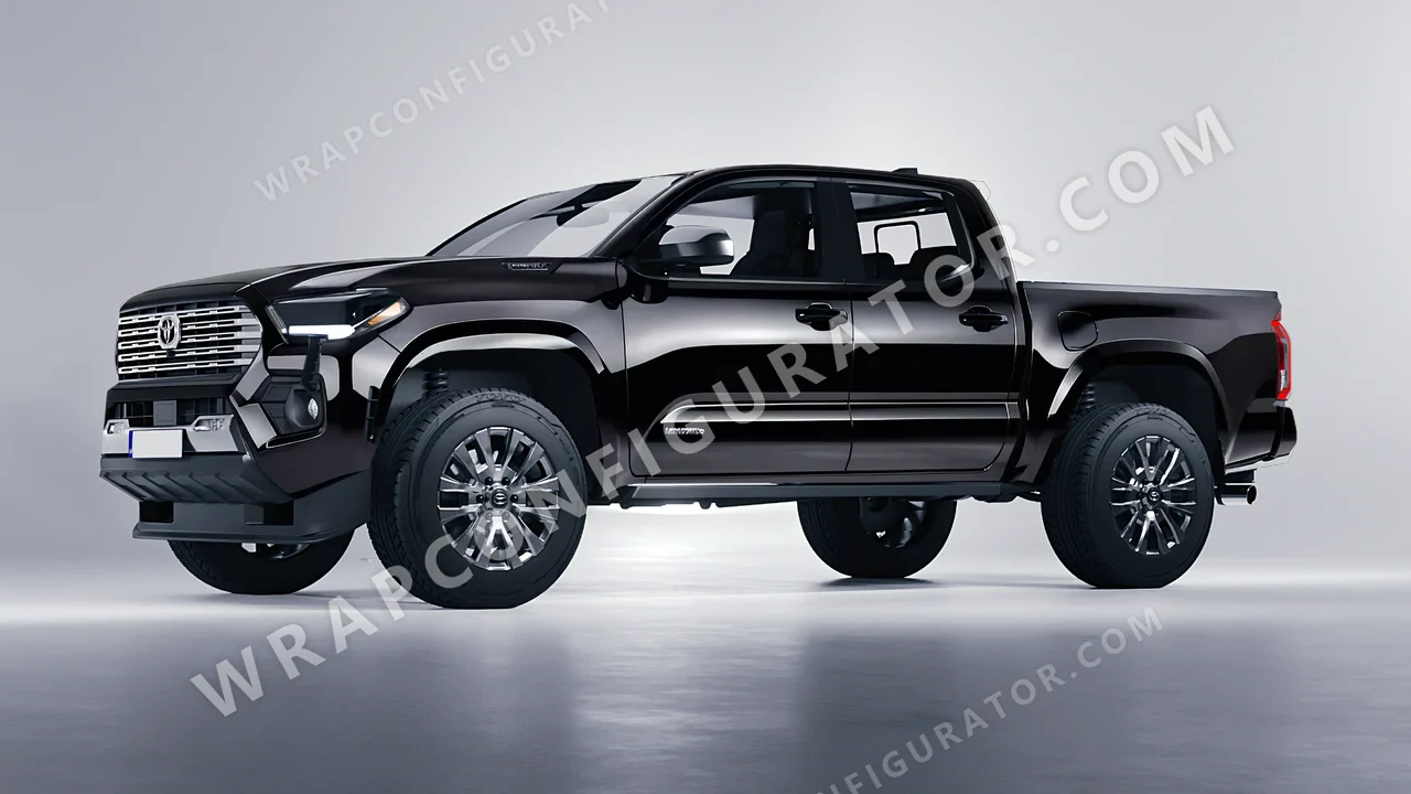 Black Toyota Tacoma 2024 wrapped in Avery Dennison Black SW900-190-O