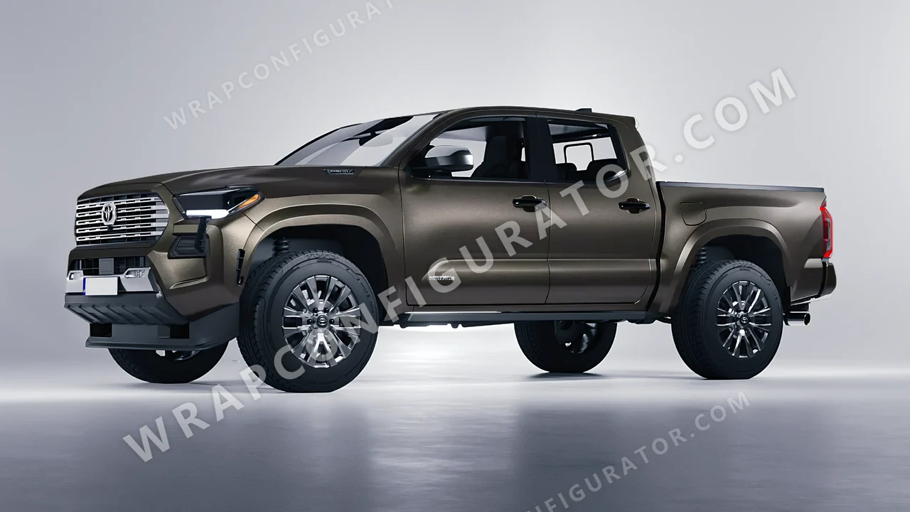Black Toyota Tacoma 2024 wrapped in Avery Dennison Dark Basalt SW900-871-M