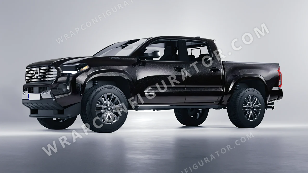 Black Toyota Tacoma 2024 wrapped in Avery Dennison Mystery Black SW900-184-M