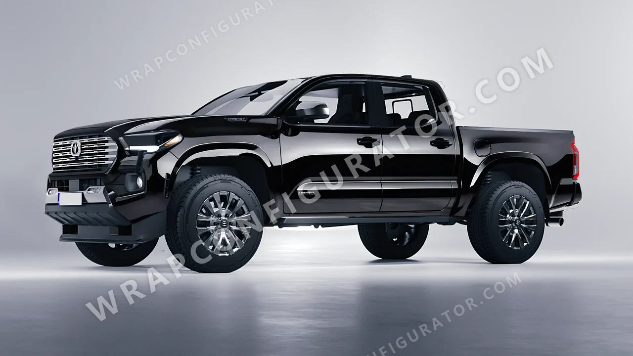 Black Toyota Tacoma 2024 wrapped in Avery Dennison Obsidian Black SW900-191-O