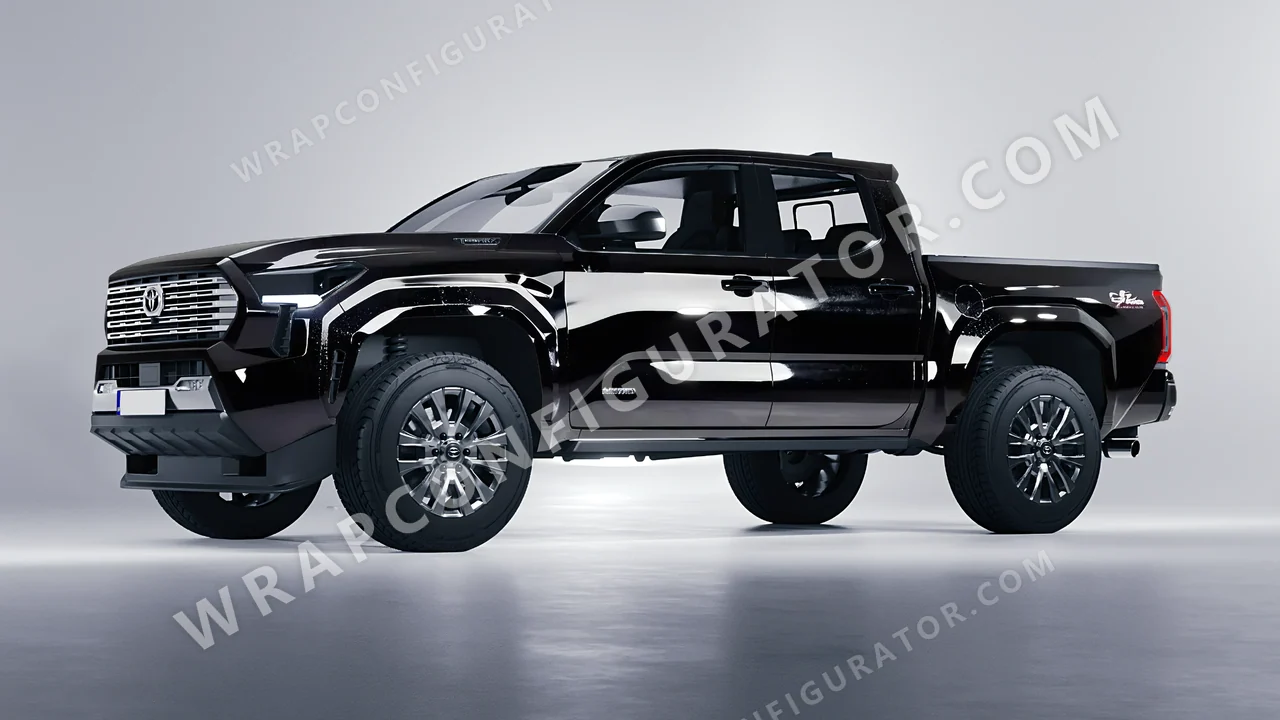 Black Toyota Tacoma 2024 wrapped in Inozetek Dynamic PPF Piano Black DPPF701