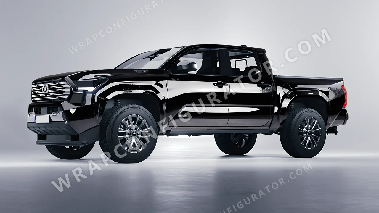 Black Toyota Tacoma 2024 wrapped in KPMF Black K88021