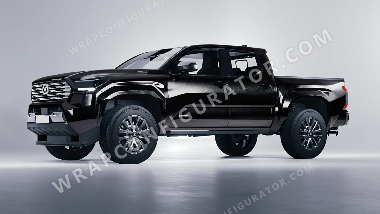 Black Toyota Tacoma 2024 wrapped in KPMF Magnetic Black K75440