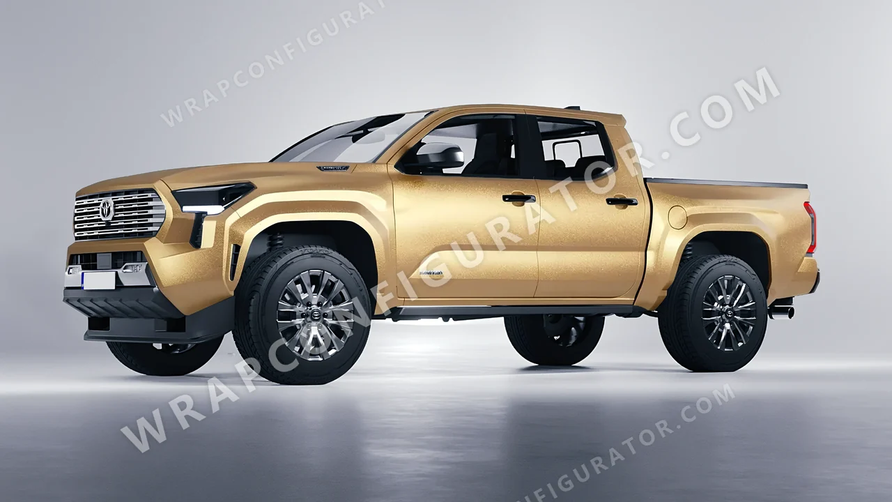 Black Toyota Tacoma 2024 wrapped in KPMF Matt Gold Eclipse K75581