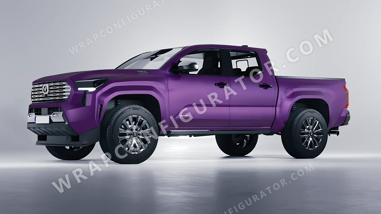 Black Toyota Tacoma 2024 wrapped in KPMF Matt Purple Black Iridescent K75565