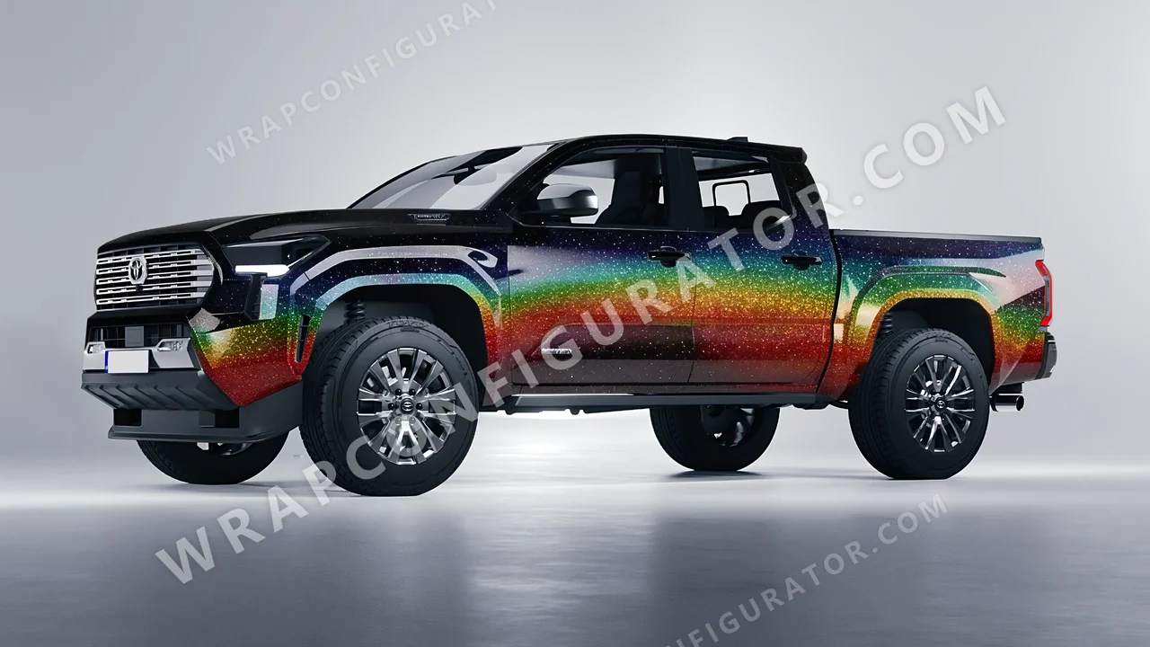 Black Toyota Tacoma 2024 wrapped in KPMF Morpheus Black Starlight K75470