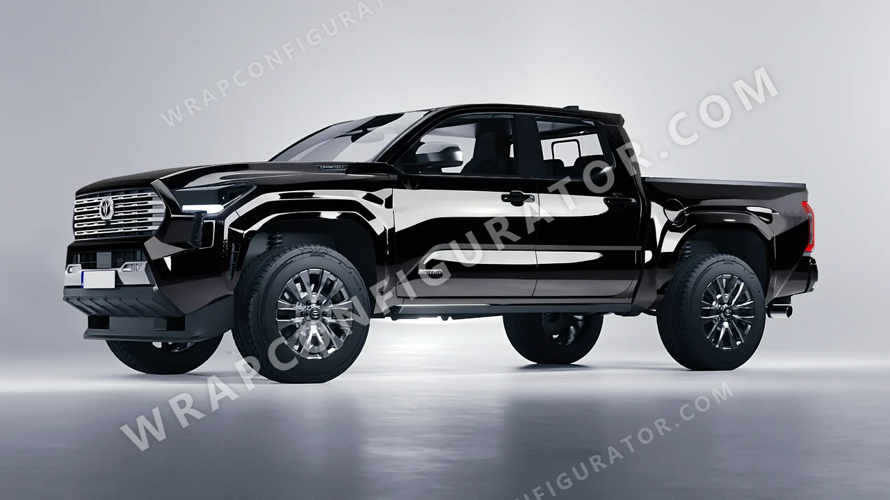 Black Toyota Tacoma 2024 wrapped in KPMF Perfect Black K75443