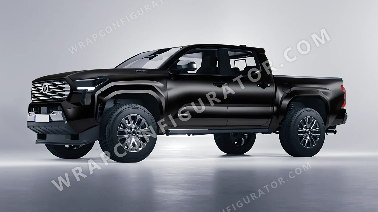 Black Toyota Tacoma 2024 wrapped in KPMF Perfect Black K75530