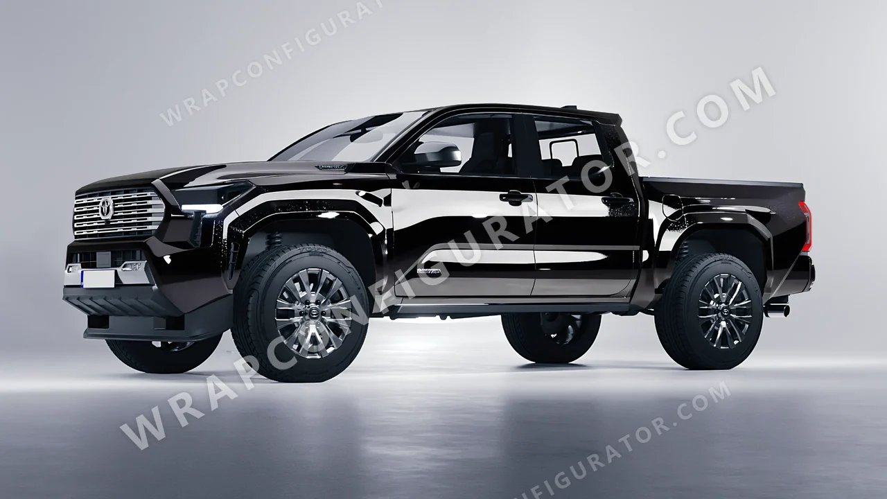 Black Toyota Tacoma 2024 wrapped in ORACAL Black 970RA-070G