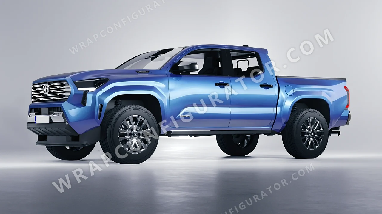 Black Toyota Tacoma 2024 wrapped in ORACAL Jetstream Blue 970RA-963G