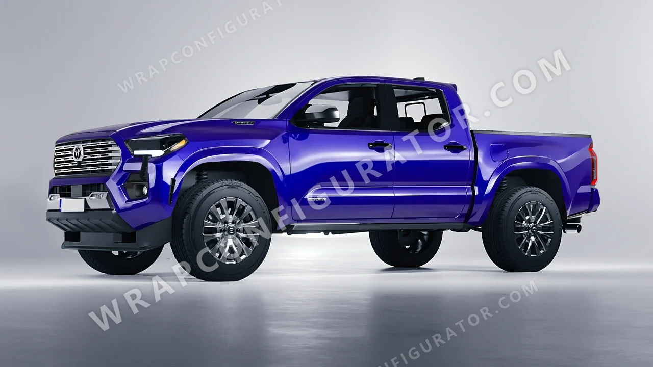 Blue Toyota Tacoma 2024 wrapped in 3M Gloss Blue Raspberry G378