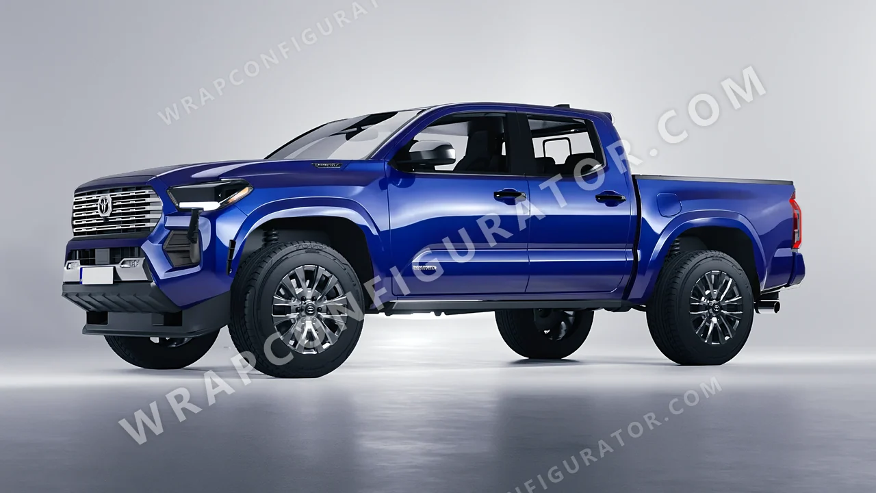 Blue Toyota Tacoma 2024 wrapped in 3M Gloss Boat Blue G127