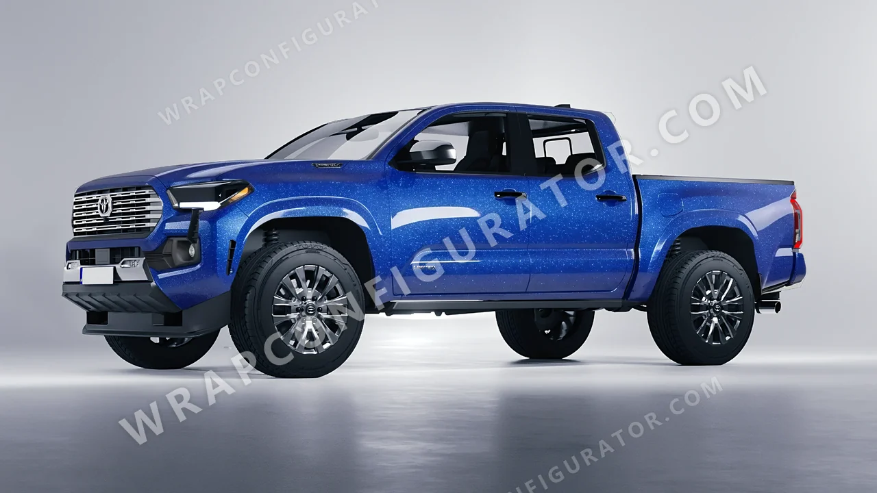 Blue Toyota Tacoma 2024 wrapped in Avery Dennison Blue SW900-676-D