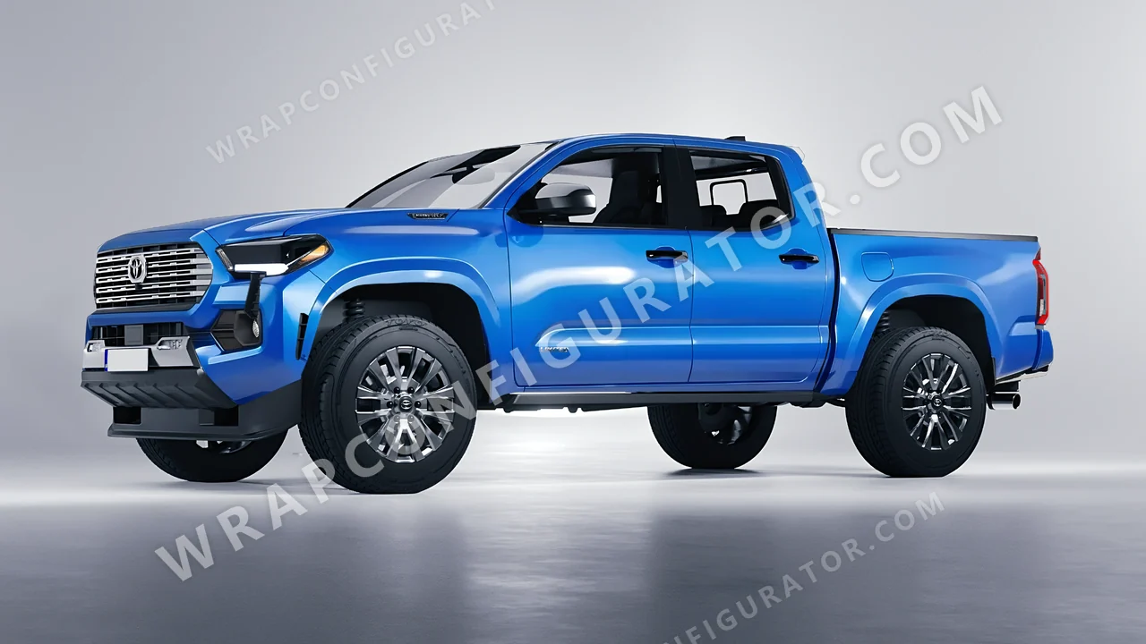 Blue Toyota Tacoma 2024 wrapped in Avery Dennison Light Blue SW900-632-O