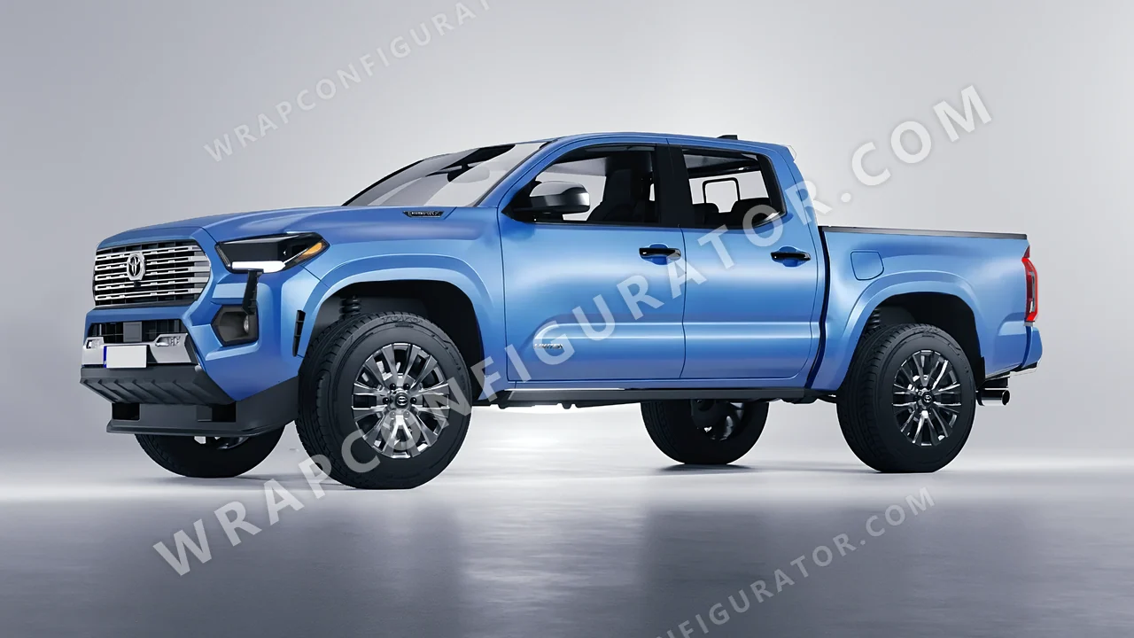Blue Toyota Tacoma 2024 wrapped in Avery Dennison Light Blue SW900-633-O