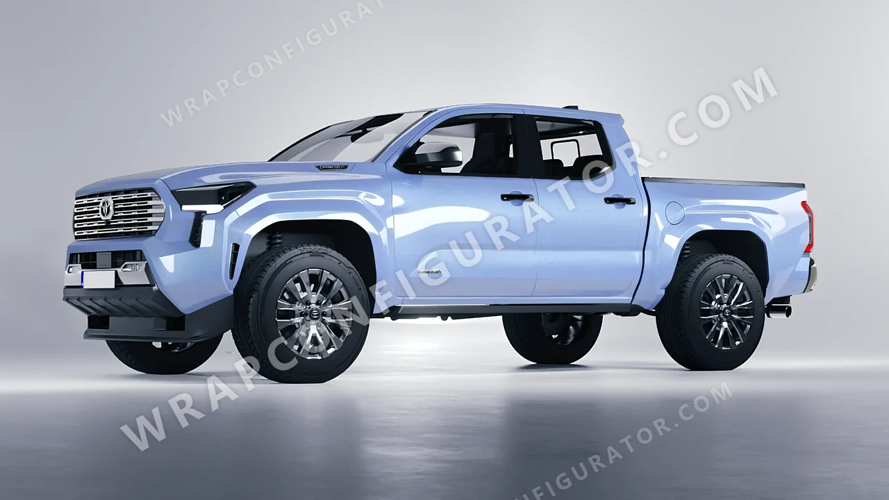 Blue Toyota Tacoma 2024 wrapped in Colourshield PPF by HyperPro Baby Blue HGM67-P