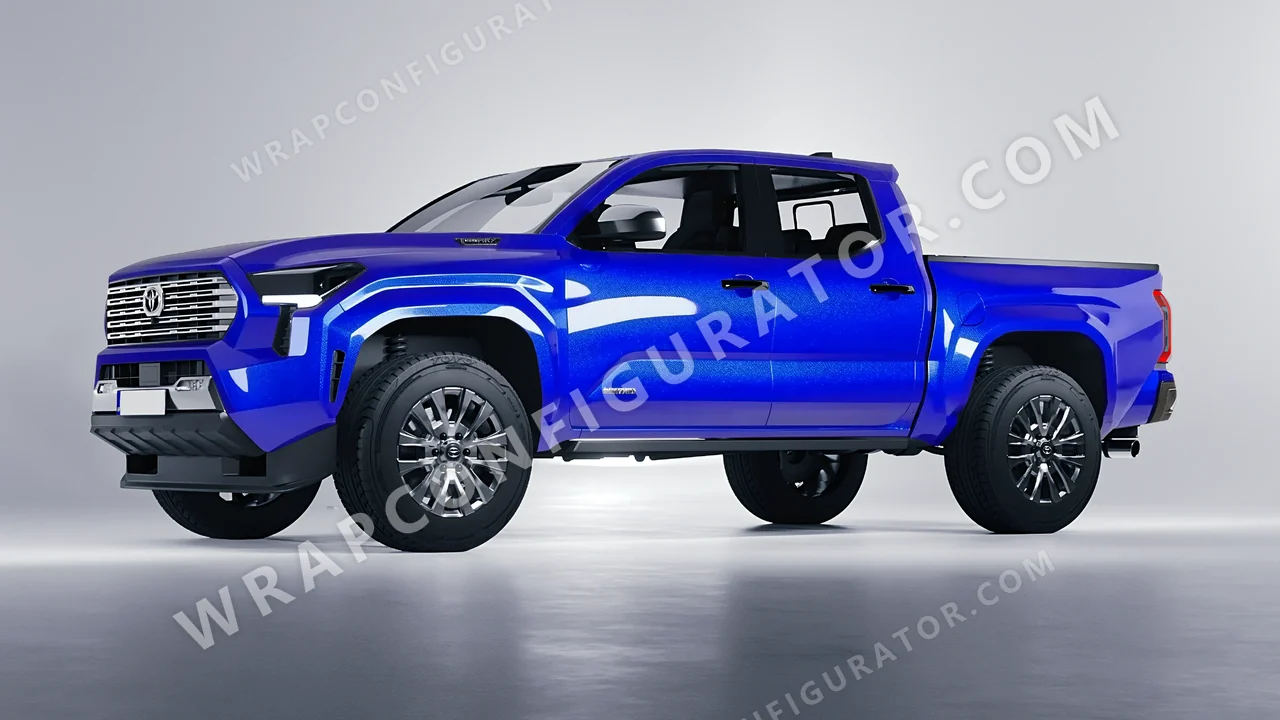 Blue Toyota Tacoma 2024 wrapped in Colourshield PPF by HyperPro Bright Blue HGM60-P