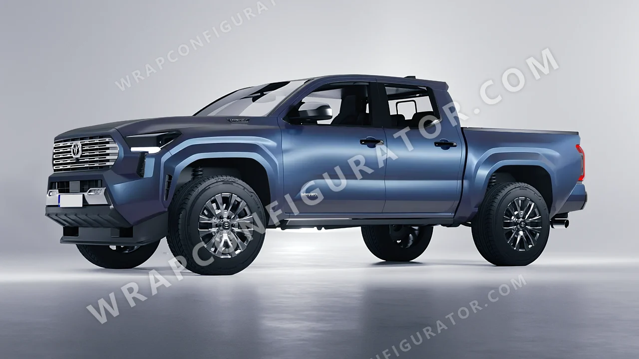 Blue Toyota Tacoma 2024 wrapped in Colourshield PPF by HyperPro Dark Gray Blue MSF51-P
